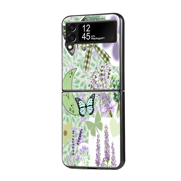 Butterfly Meadow Samsung Z Flip Glass Case