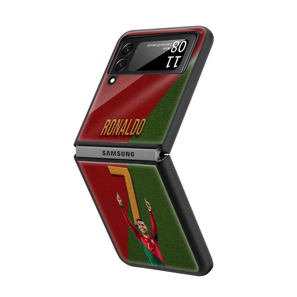 CR7 Portugal Samsung Z Flip Glass Case