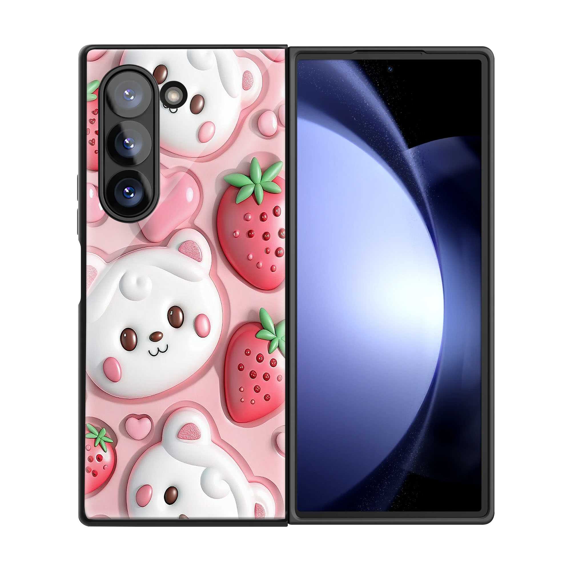 Candy Floss Bear Samsung Z Fold Glass Case