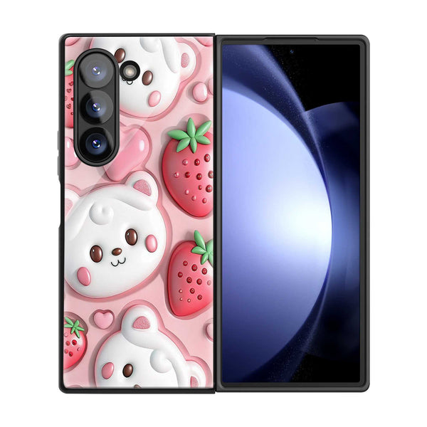 Candy Floss Bear Samsung Z Fold Glass Case