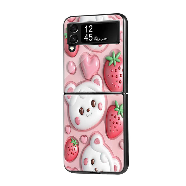 Candy Floss Bear Samsung Z Flip Glass Case