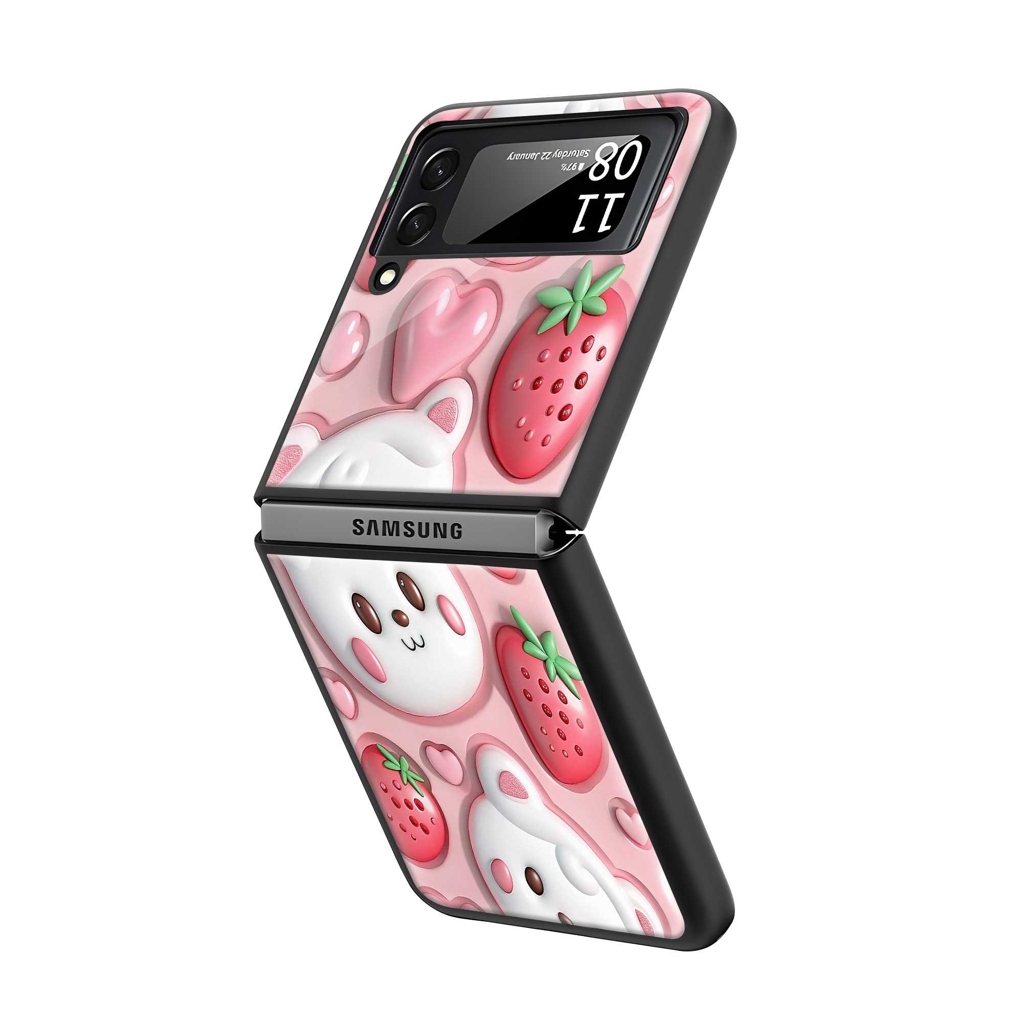 Candy Floss Bear Samsung Z Flip Glass Case