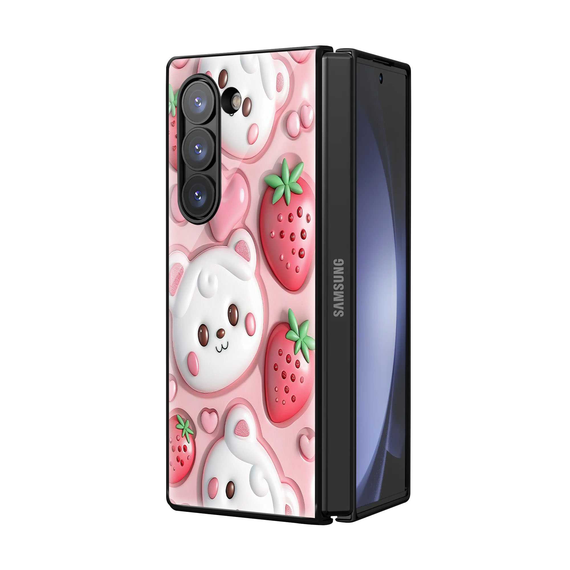 Candy Floss Bear Samsung Z Fold Glass Case Secondary image