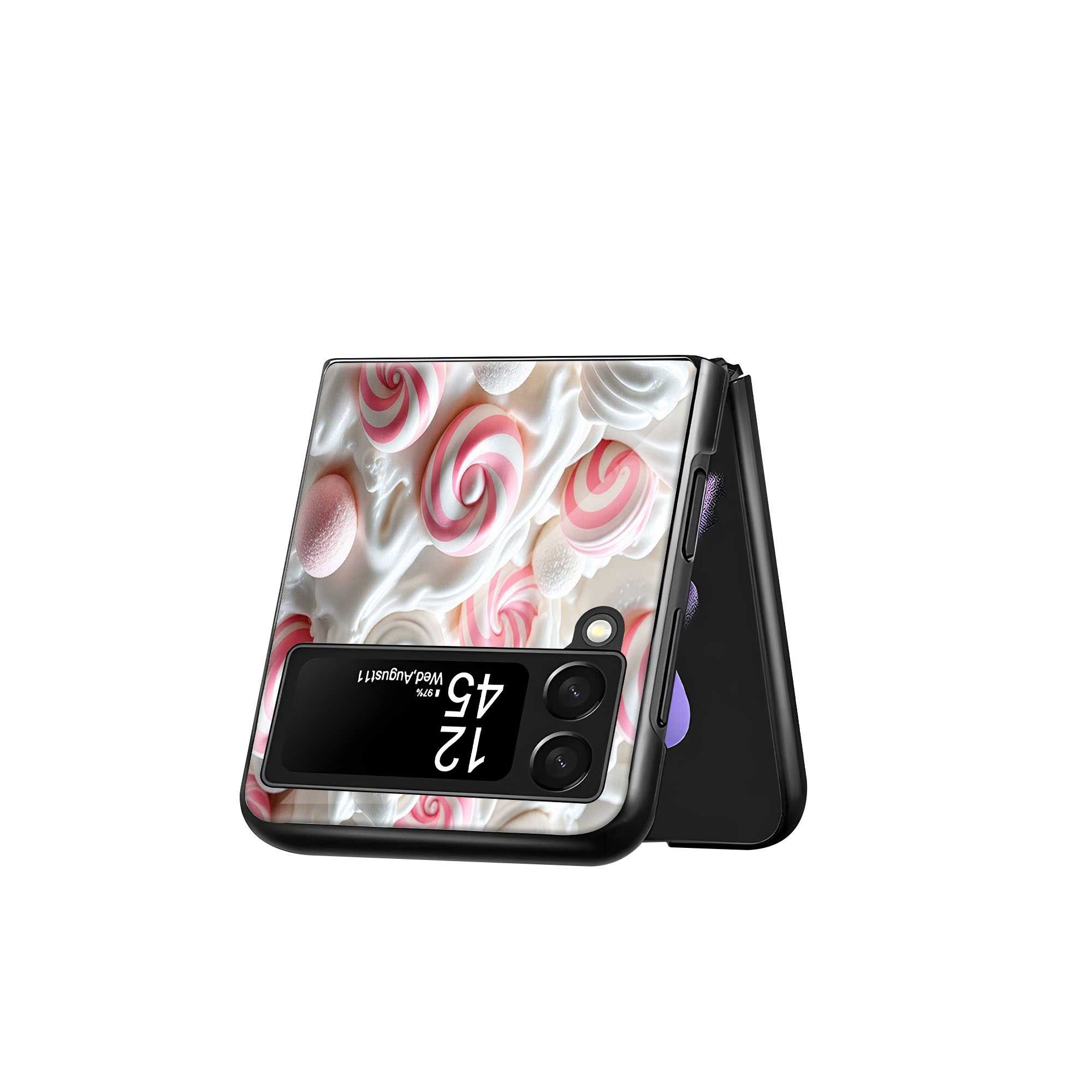 Candy Swirl Samsung Z Flip Glass Case
