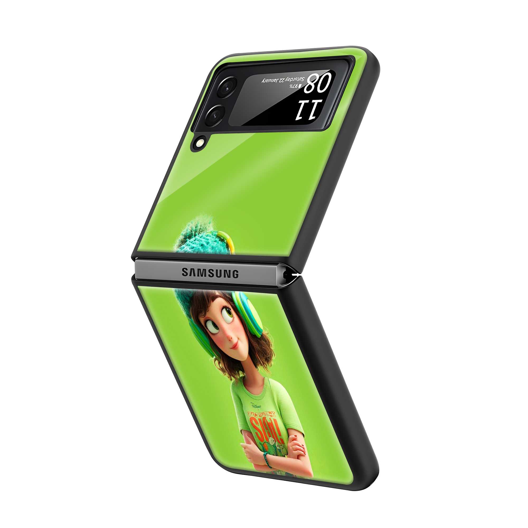 Cartoon Girl Samsung Z Flip Glass Case