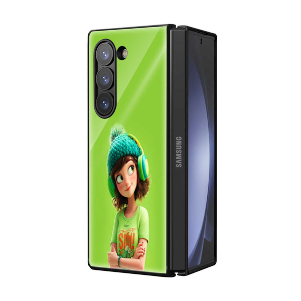 Cartoon Girl Samsung Z Fold Glass Case