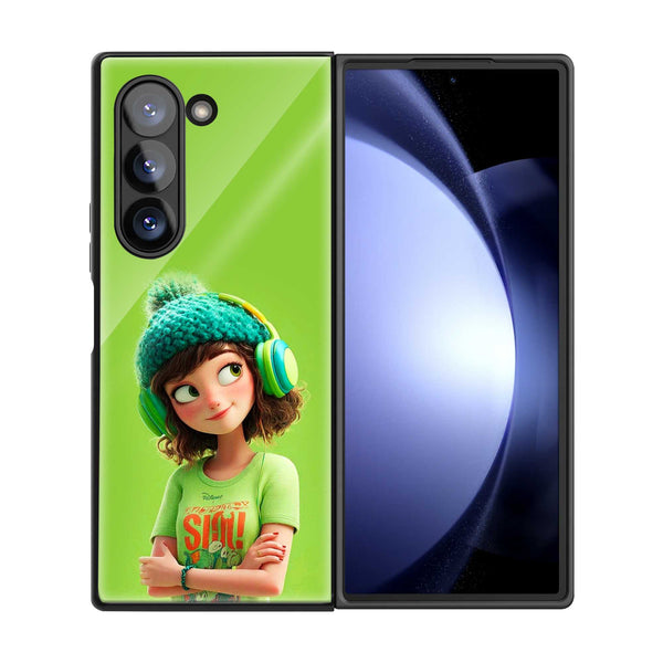 Cartoon Girl Samsung Z Fold Glass Case