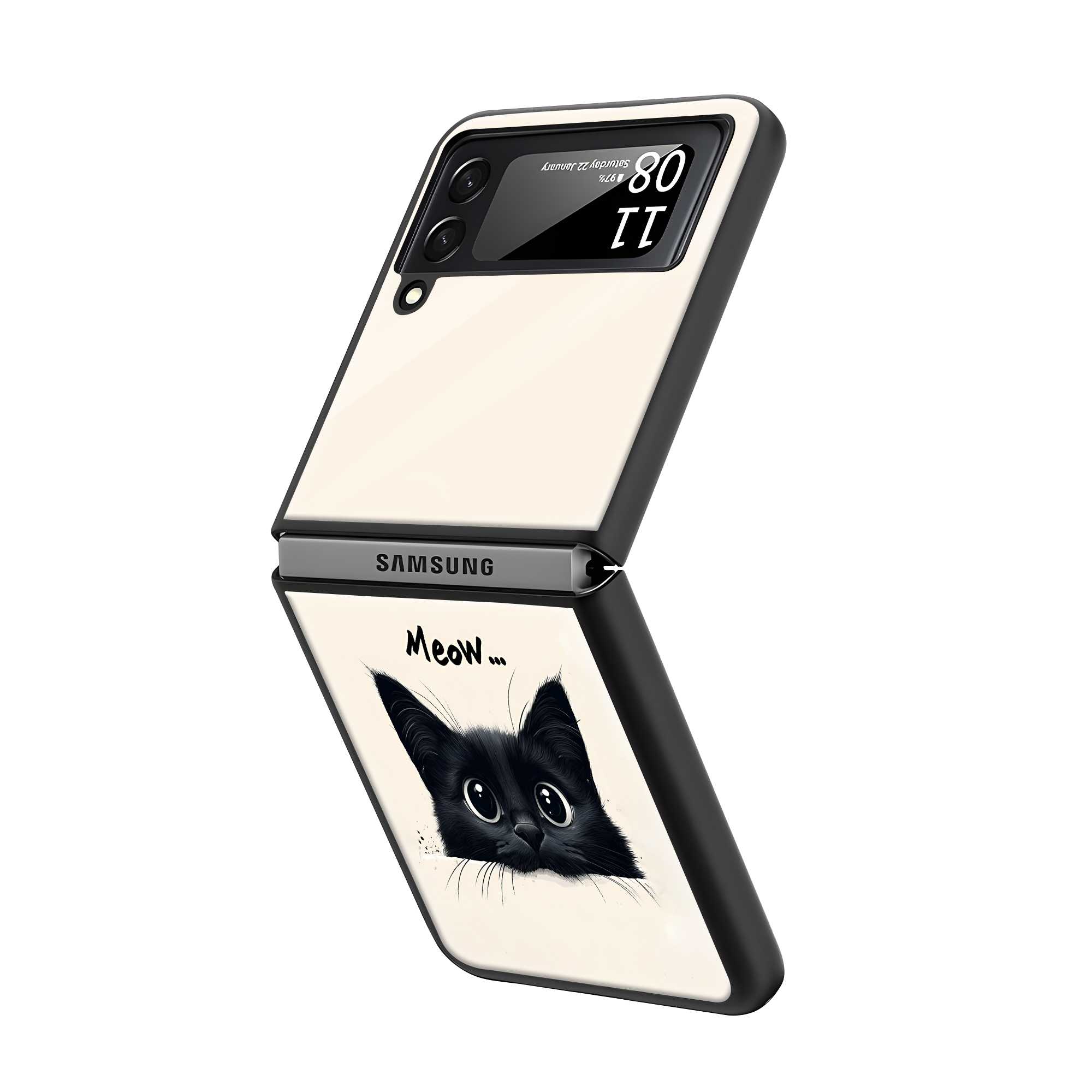 Cat Vibes Samsung Z Flip Glass Case