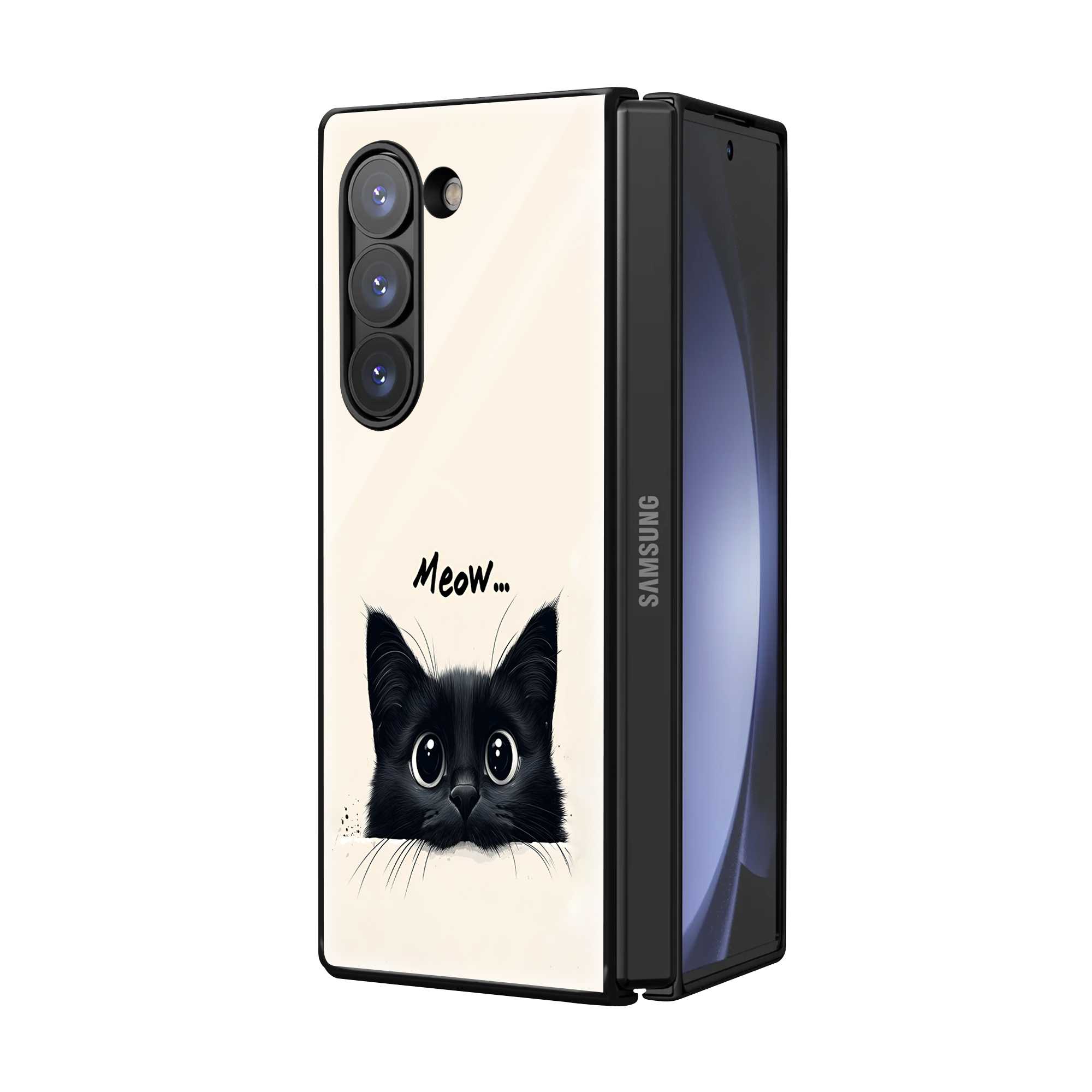 Cat Vibes Samsung Z Fold Glass Case