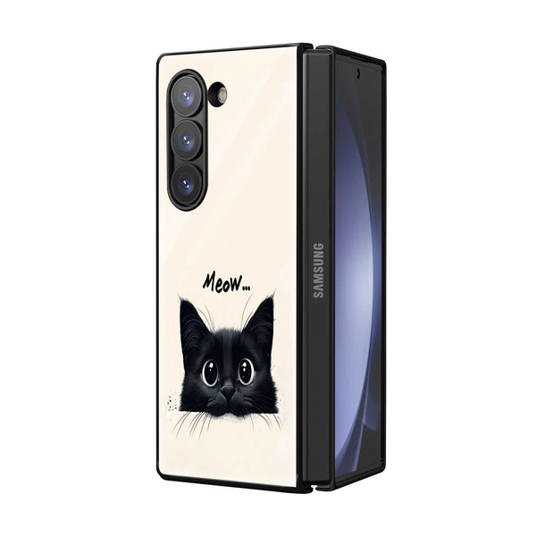 Cat Vibes Samsung Z Fold Glass Case