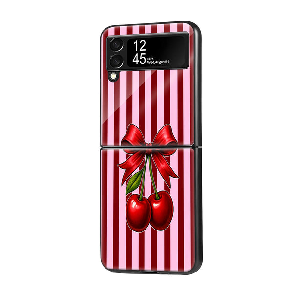 Cherry Bow Samsung Z Flip Glass Case