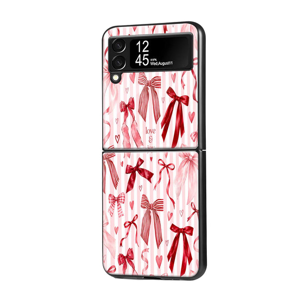 Cherry Bows Samsung Z Flip Glass Case