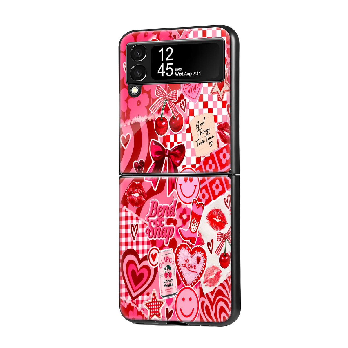 Cherry Check Samsung Z Flip Glass Case