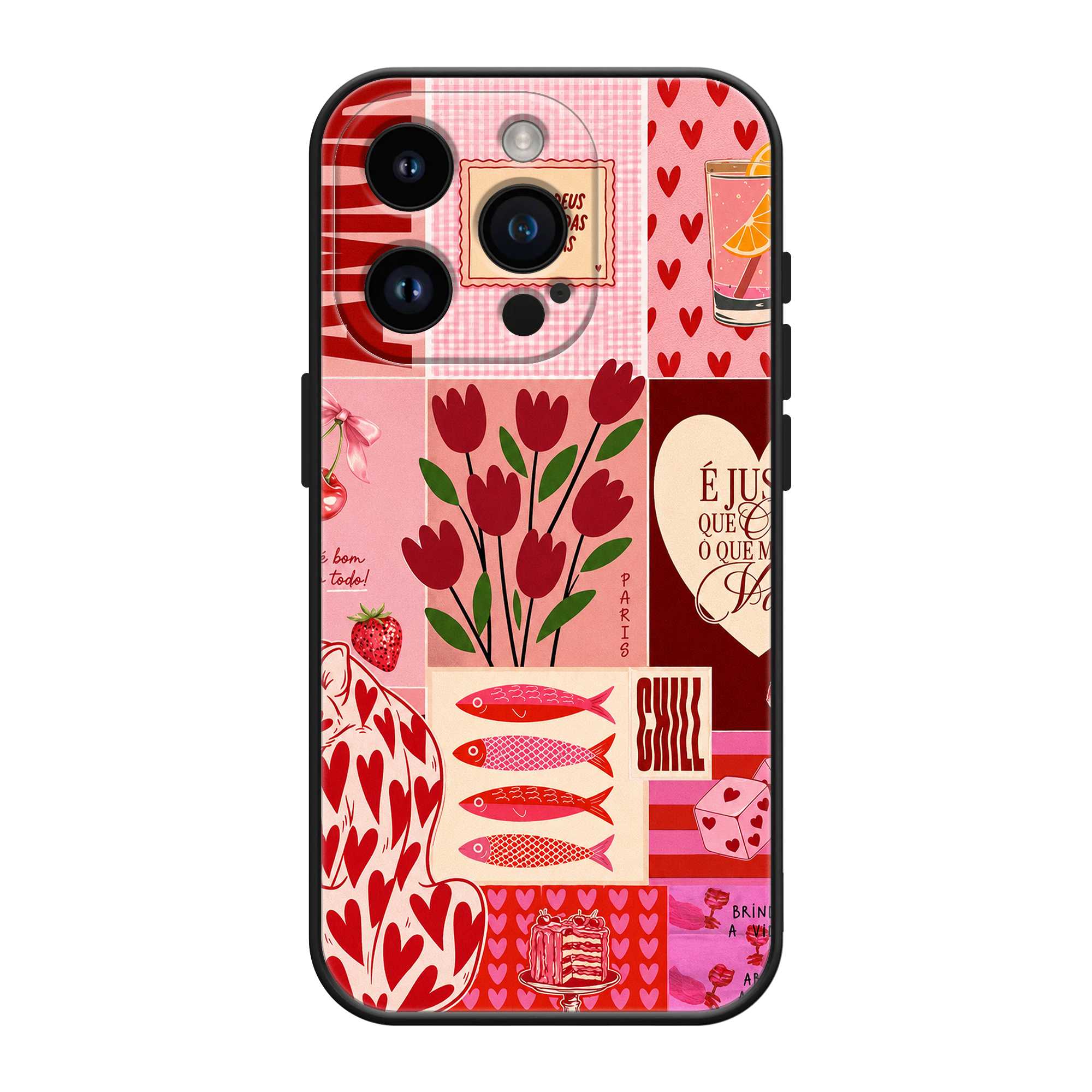 Cherry Love Collage Silicone Case