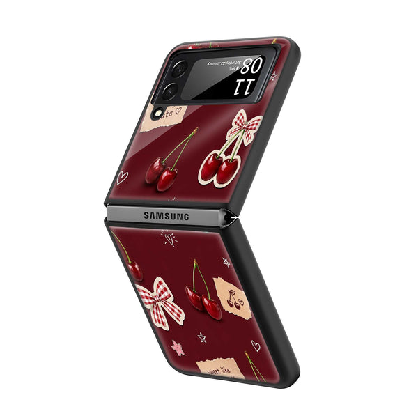 Cherry Blossom Vibes Samsung Z Flip Glass Case