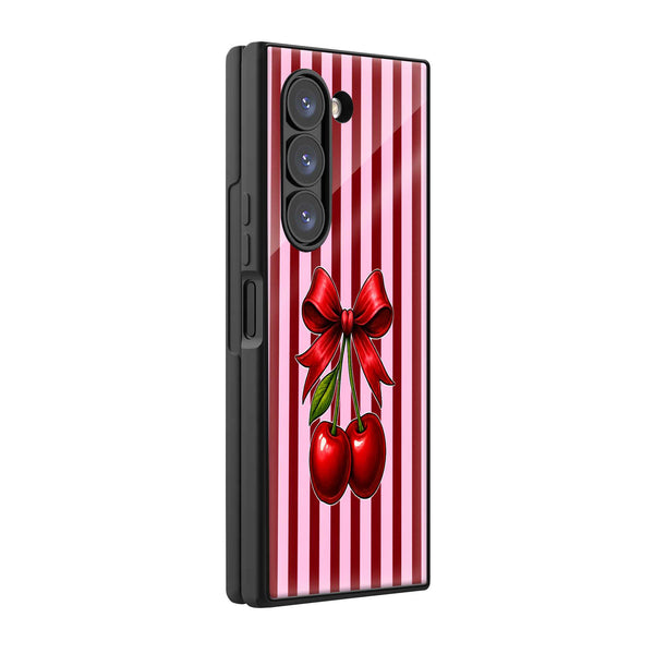 Cherry Bow Samsung Z Fold Glass Case
