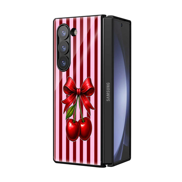 Cherry Bow Samsung Z Fold Glass Case