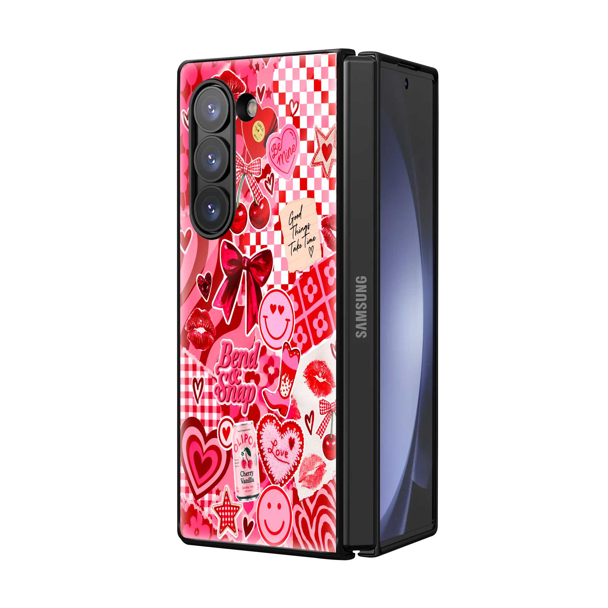 Cherry Check Samsung Z Fold Glass Case Secondary image