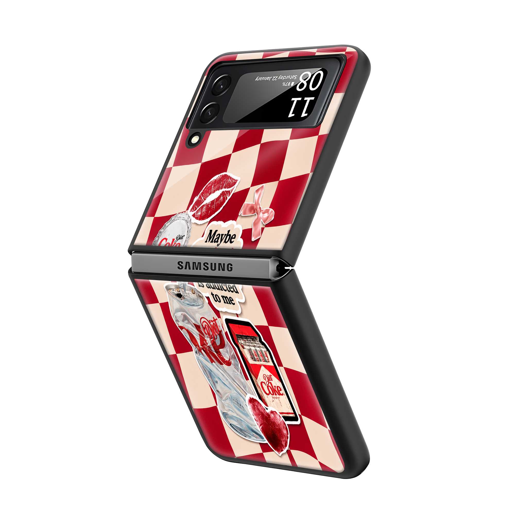 Cherry Coke Crush Samsung Z Flip Glass Case