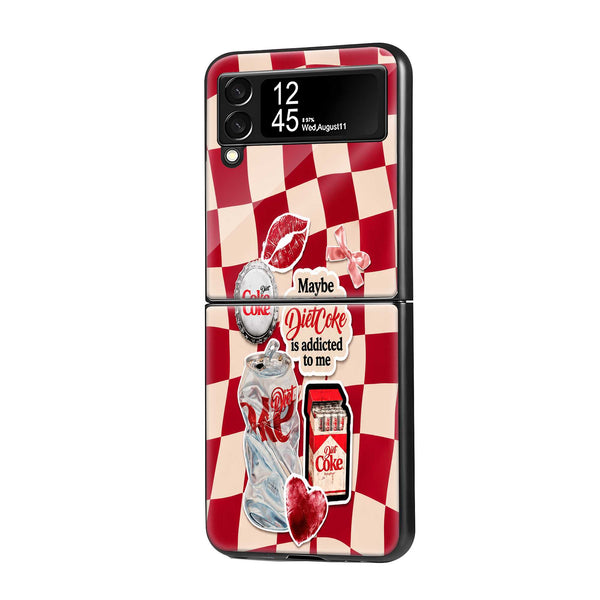 Cherry Coke Crush Samsung Z Flip Glass Case