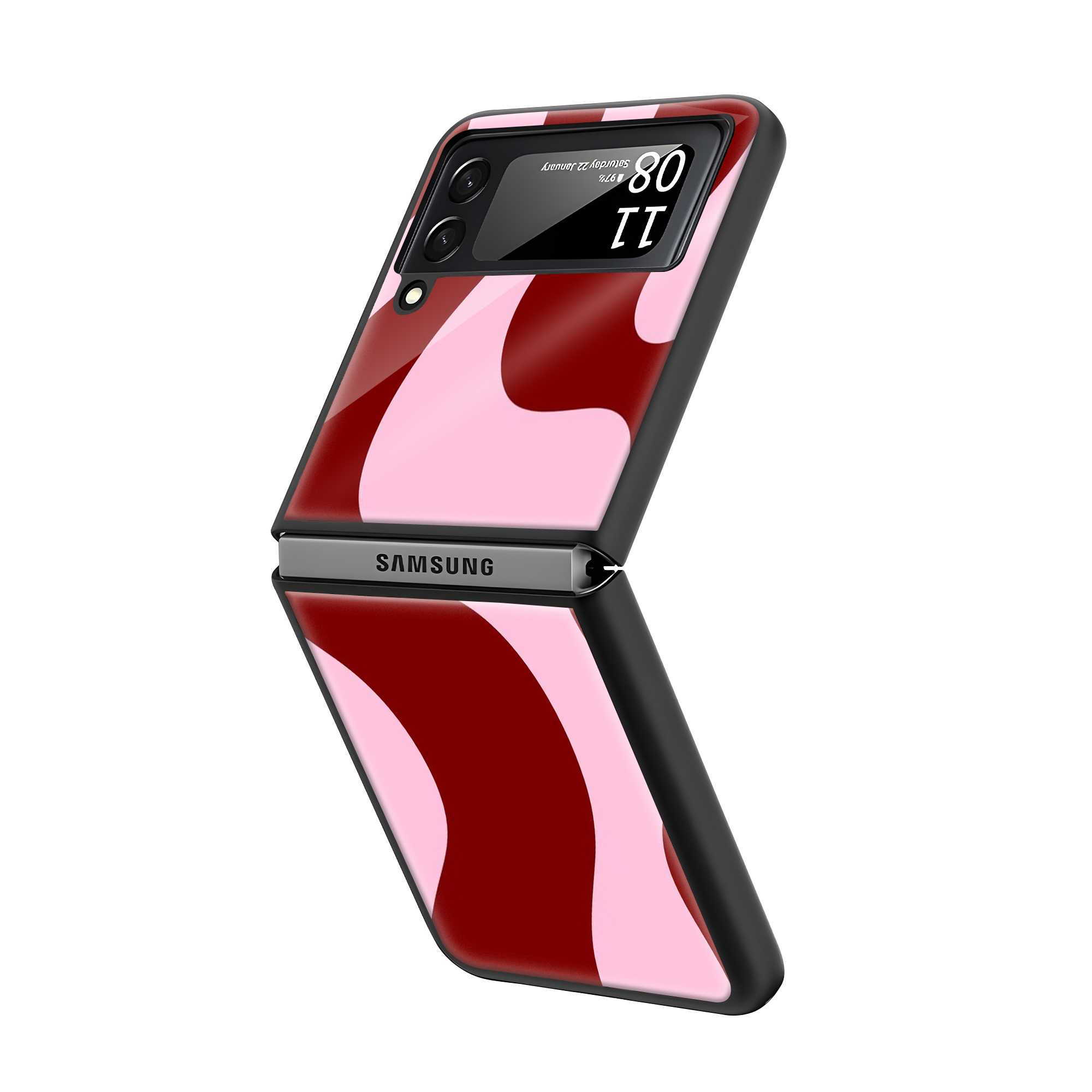 Cherry Flow Samsung Z Flip Glass Case