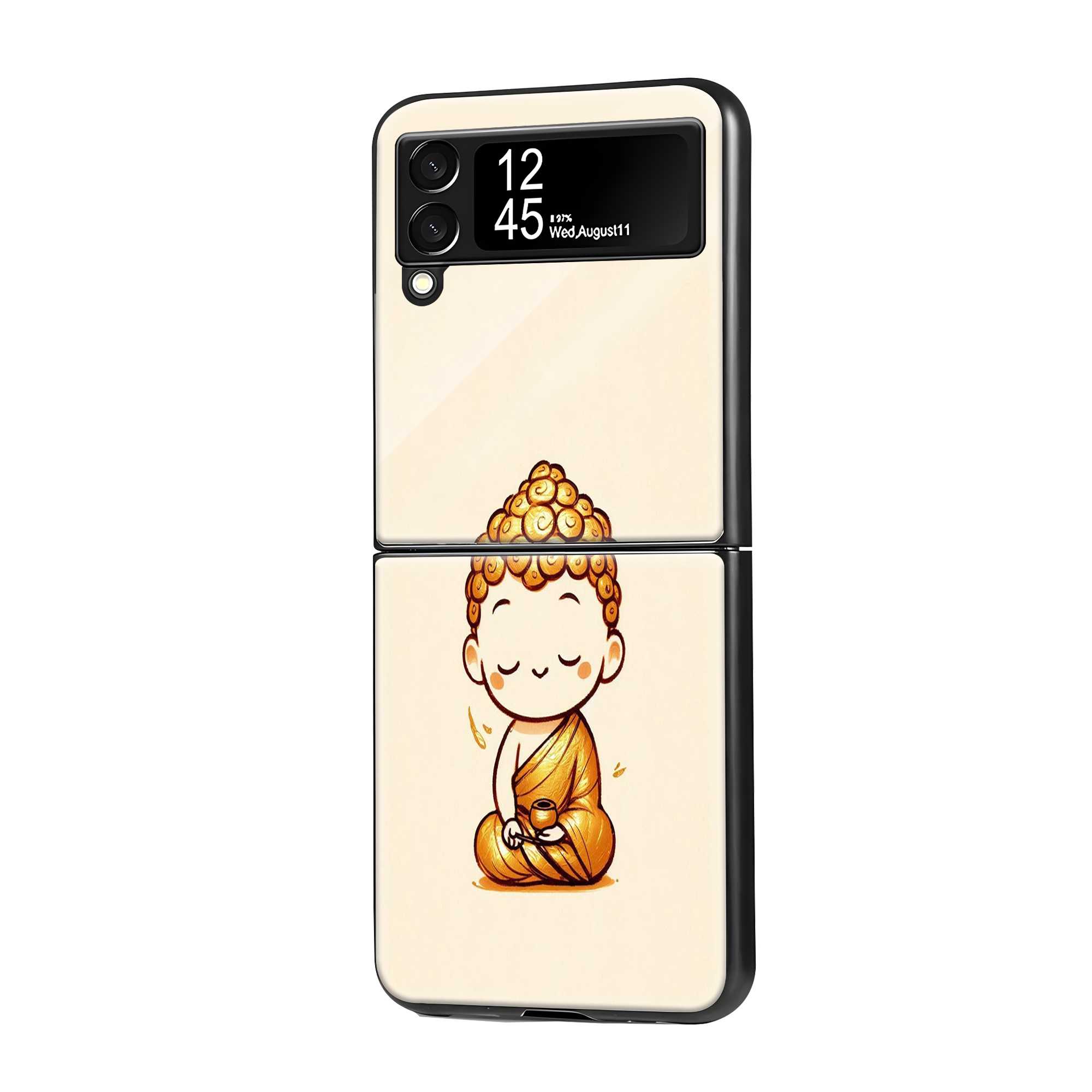 Chibi Buddha Samsung Z Flip Glass Case