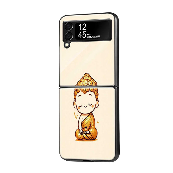 Chibi Buddha Samsung Z Flip Glass Case