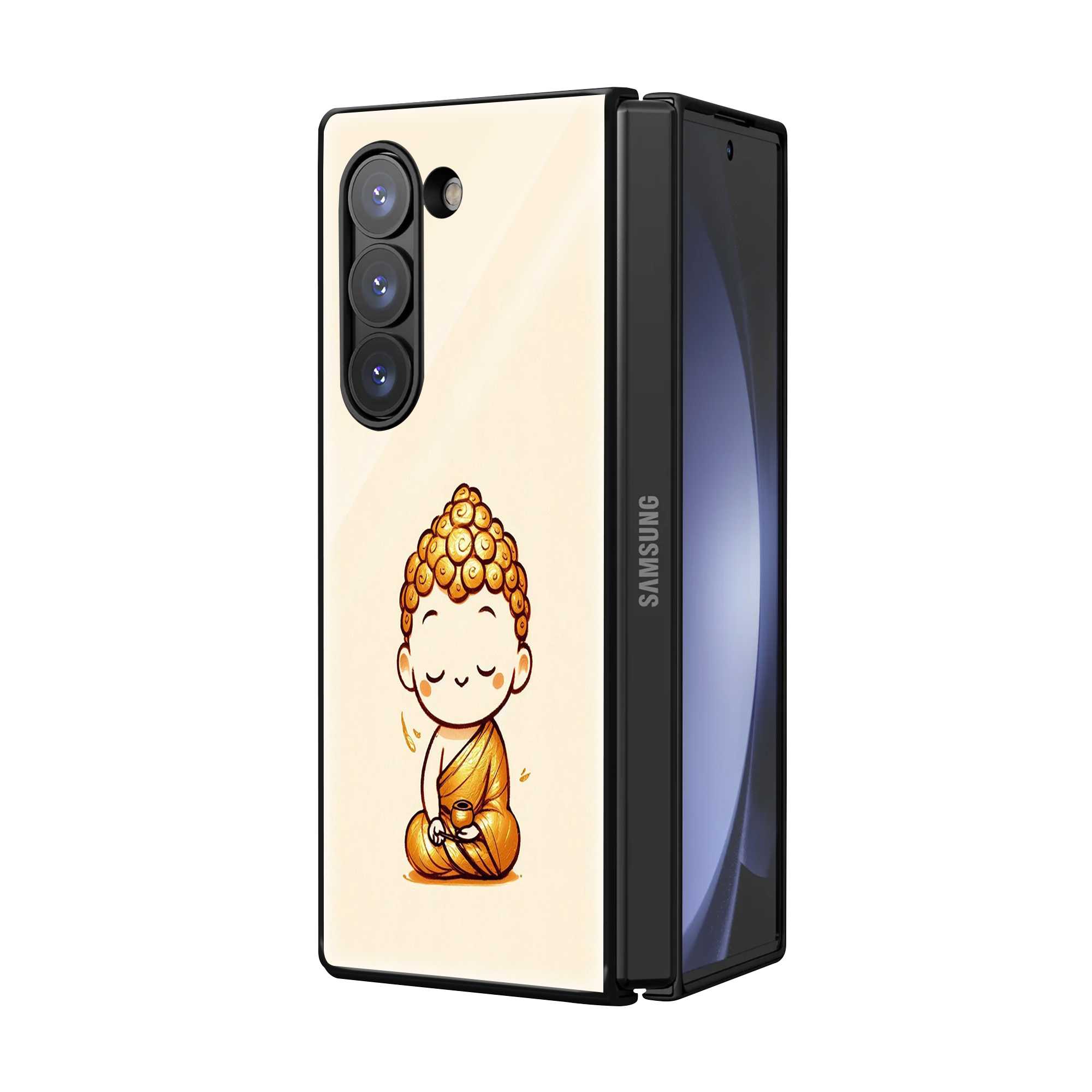 Chibi Buddha Samsung Z Fold Glass Case