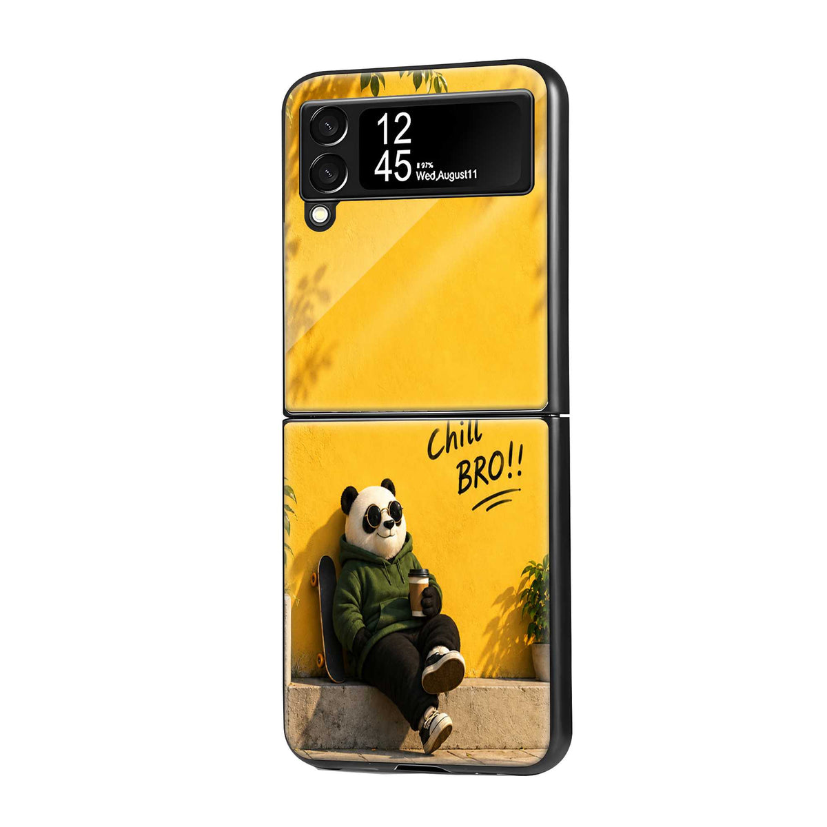 Chill Bro Panda Samsung Z Flip Glass Case