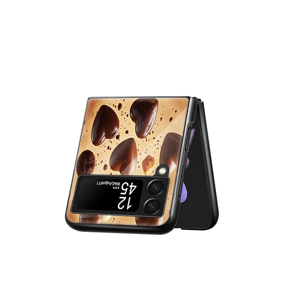 Choco Hearts Samsung Z Flip Glass Case
