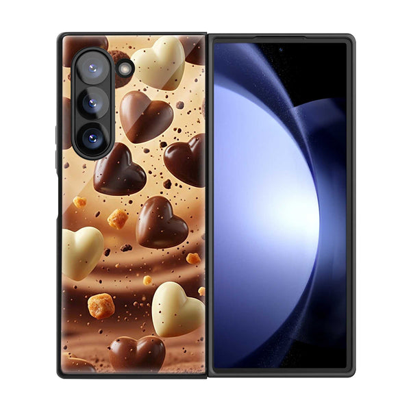 Choco Hearts Samsung Z Fold Glass Case