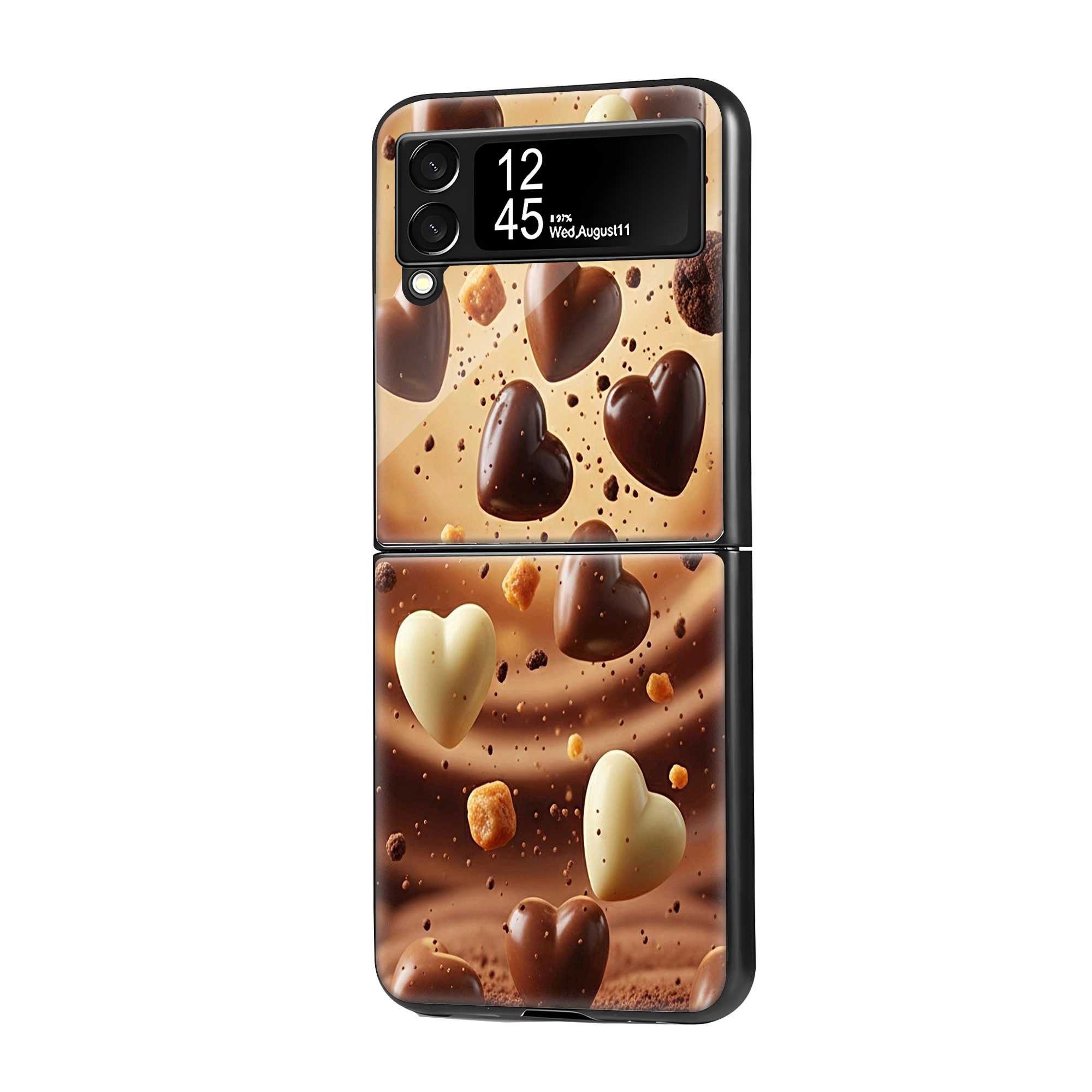 Choco Hearts Samsung Z Flip Glass Case