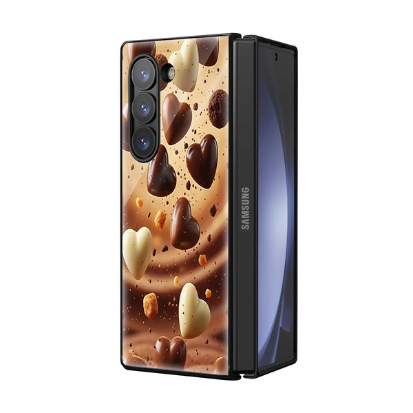 Choco Hearts Samsung Z Fold Glass Case
