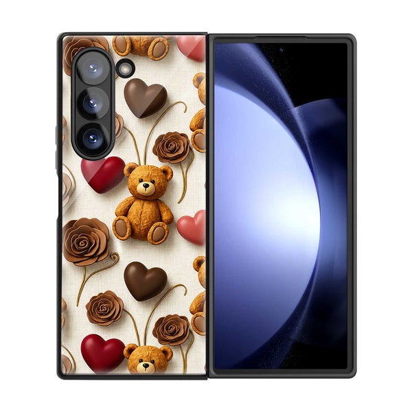 Choco Teddy Samsung Z Fold Glass Case