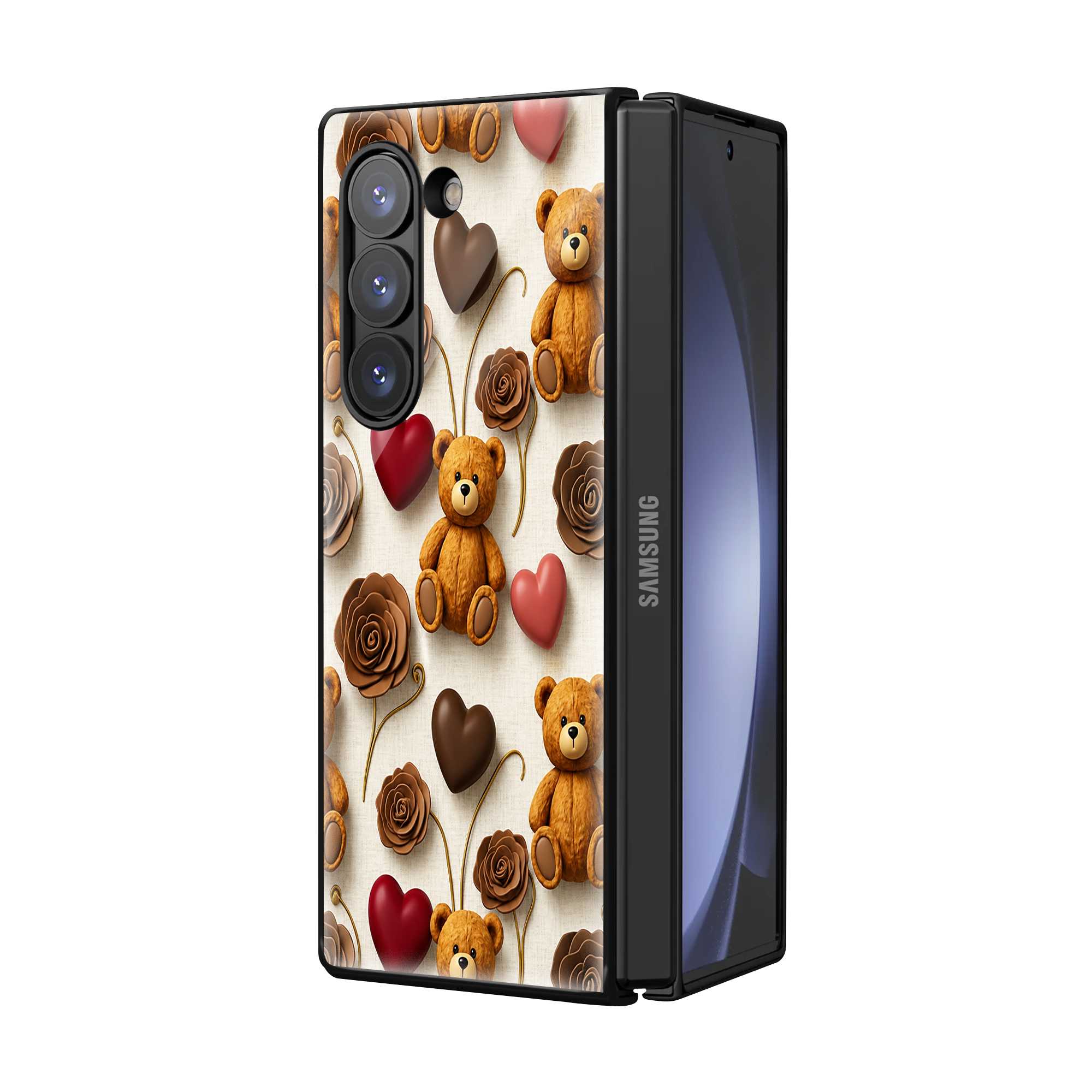 Choco Teddy Samsung Z Fold Glass Case