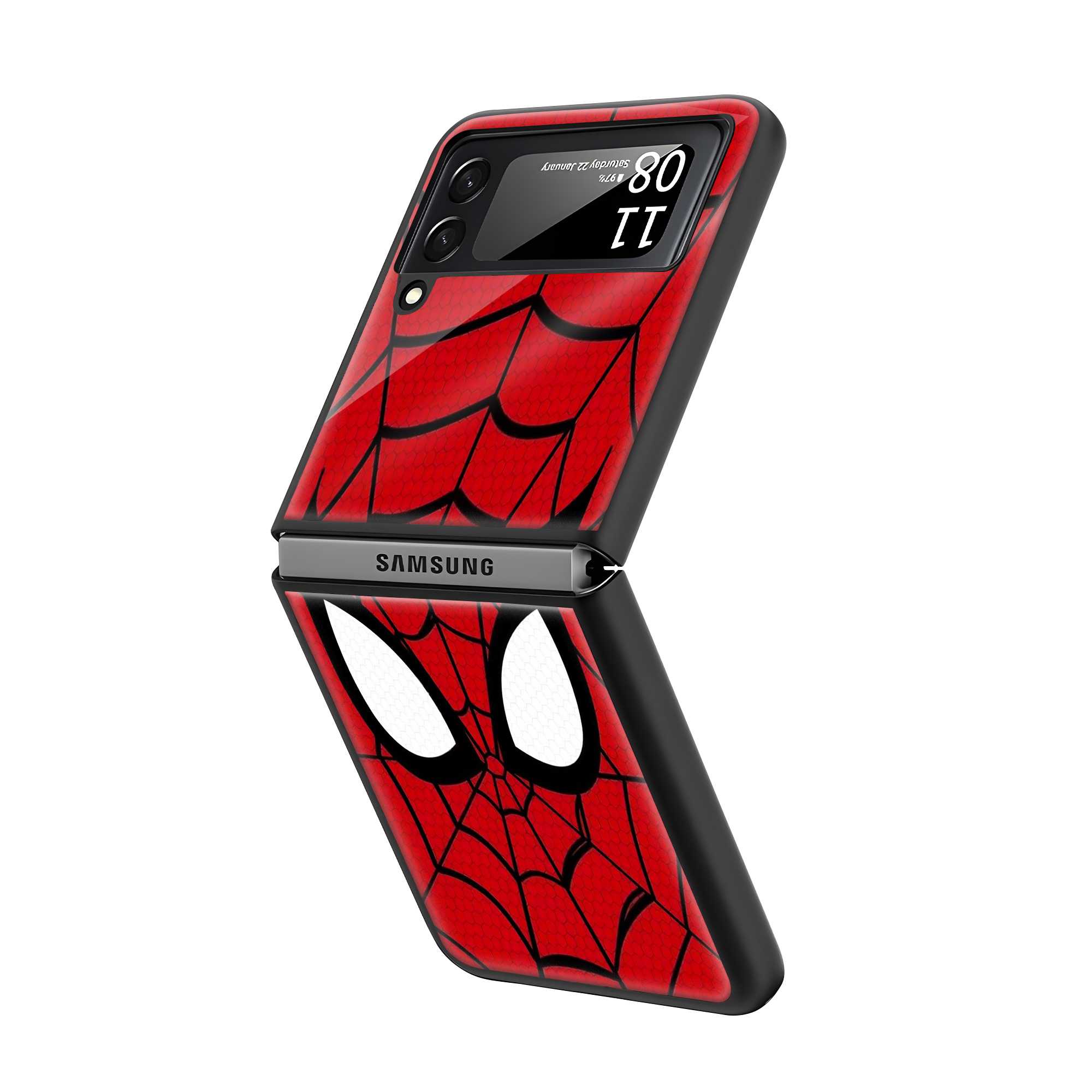 Classic Red Spider Mask Samsung Z Flip Glass Case