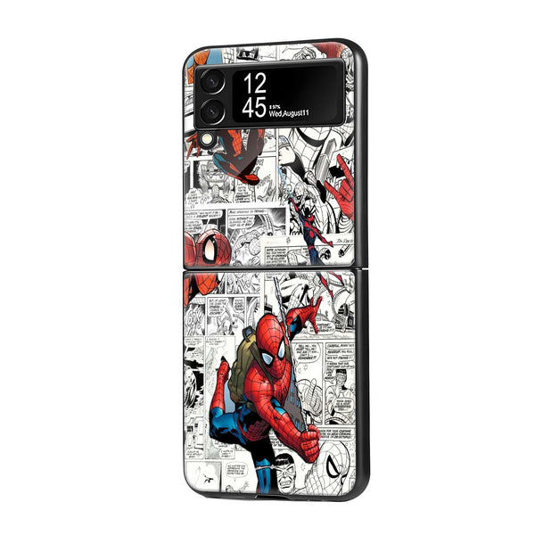 Classic Spider-Man Comic Samsung Z Flip Glass Case