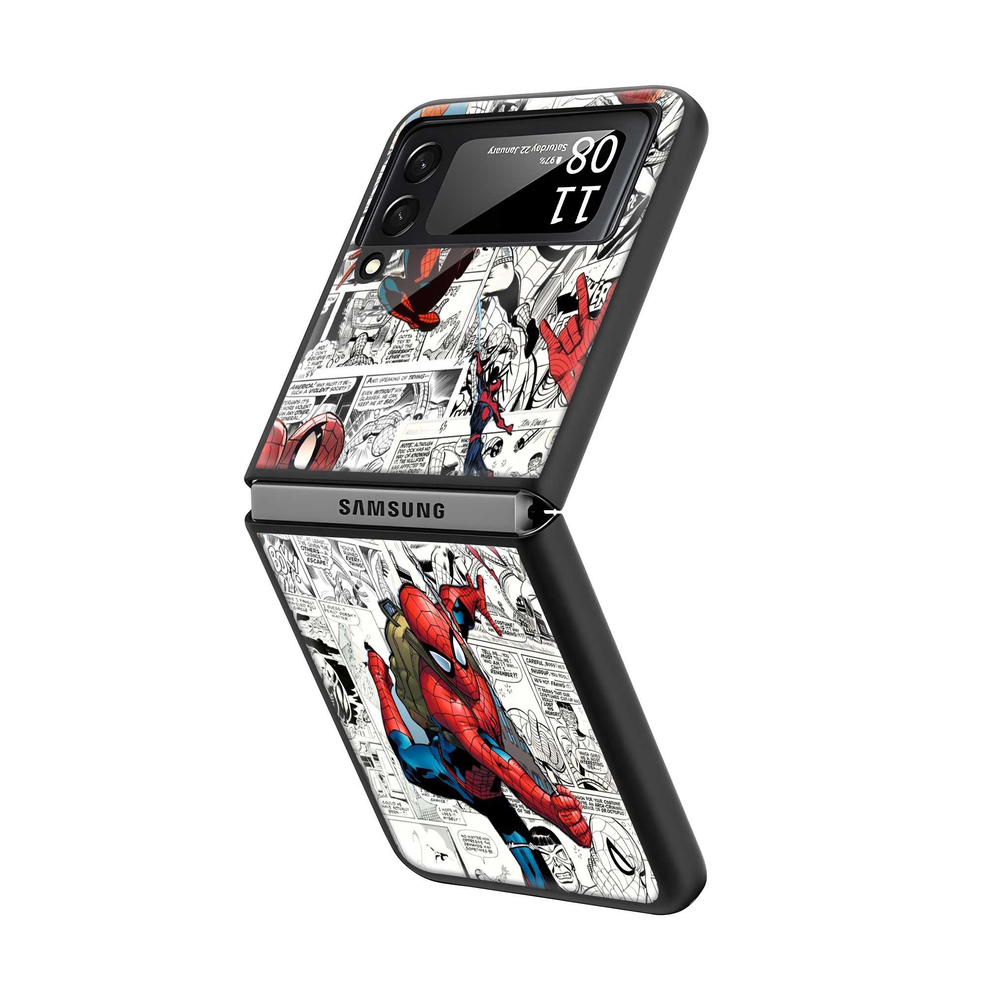 Classic Spider-Man Comic Samsung Z Flip Glass Case