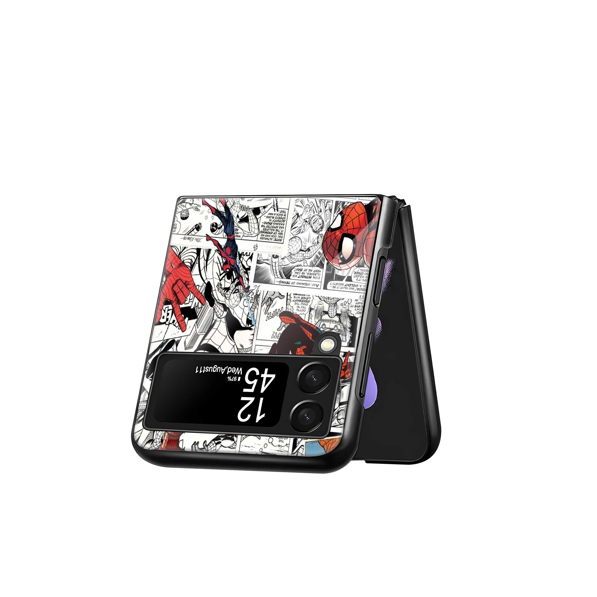 Classic Spider-Man Comic Samsung Z Flip Glass Case