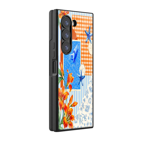 Coastal Bloom Samsung Z Fold Glass Case