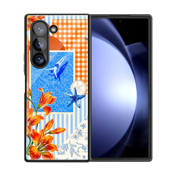 Coastal Bloom Samsung Z Fold Glass Case