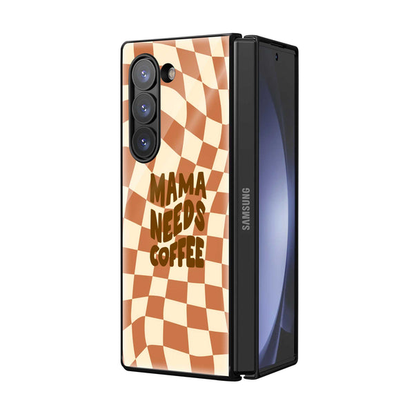 Coffee Wave Samsung Z Fold Glass Case