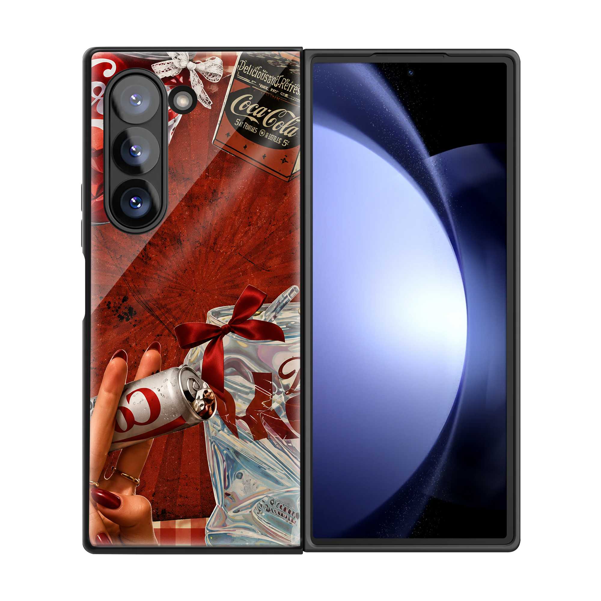 Coke Collage Samsung Z Fold Glass Case