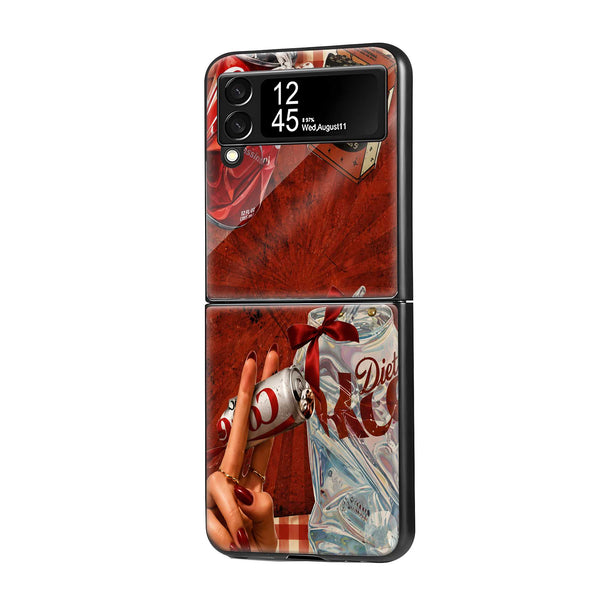 Coke Collage Samsung Z Flip Glass Case