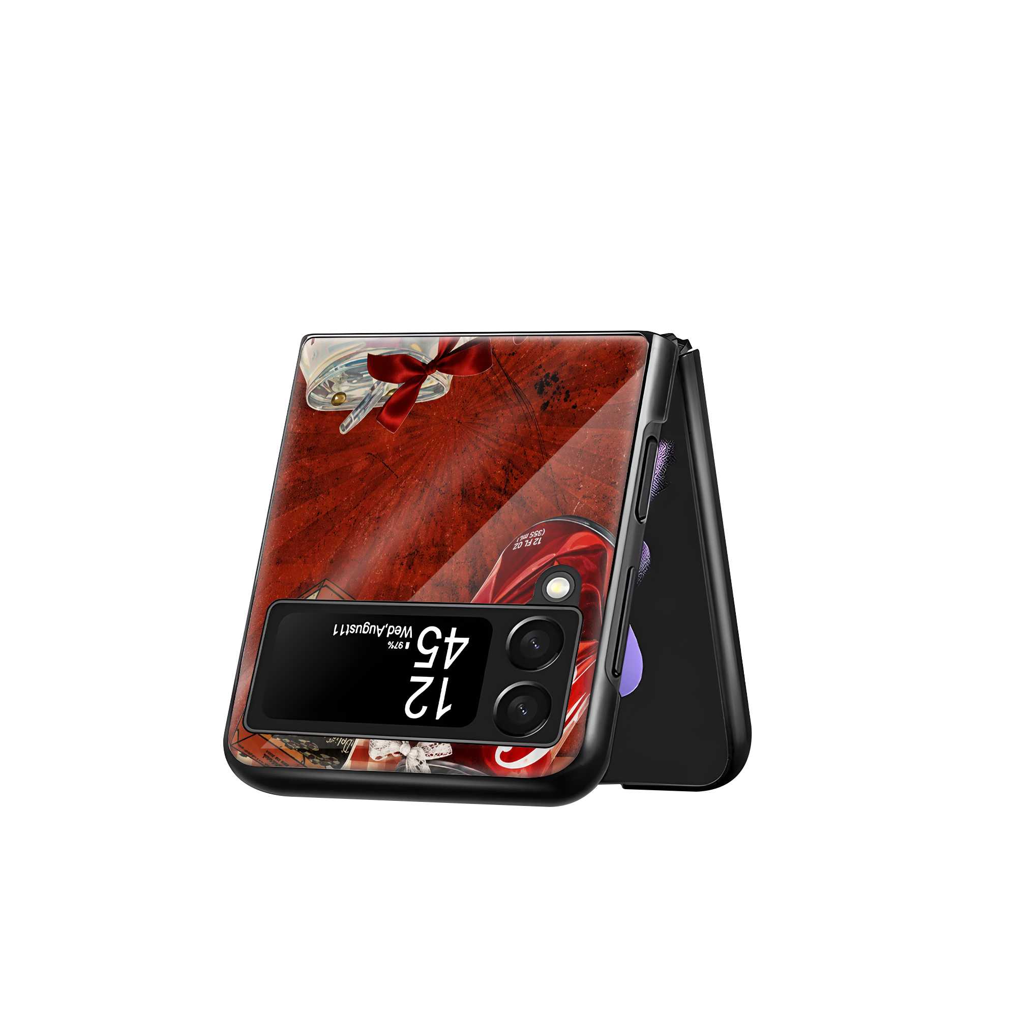 Coke Collage Samsung Z Flip Glass Case