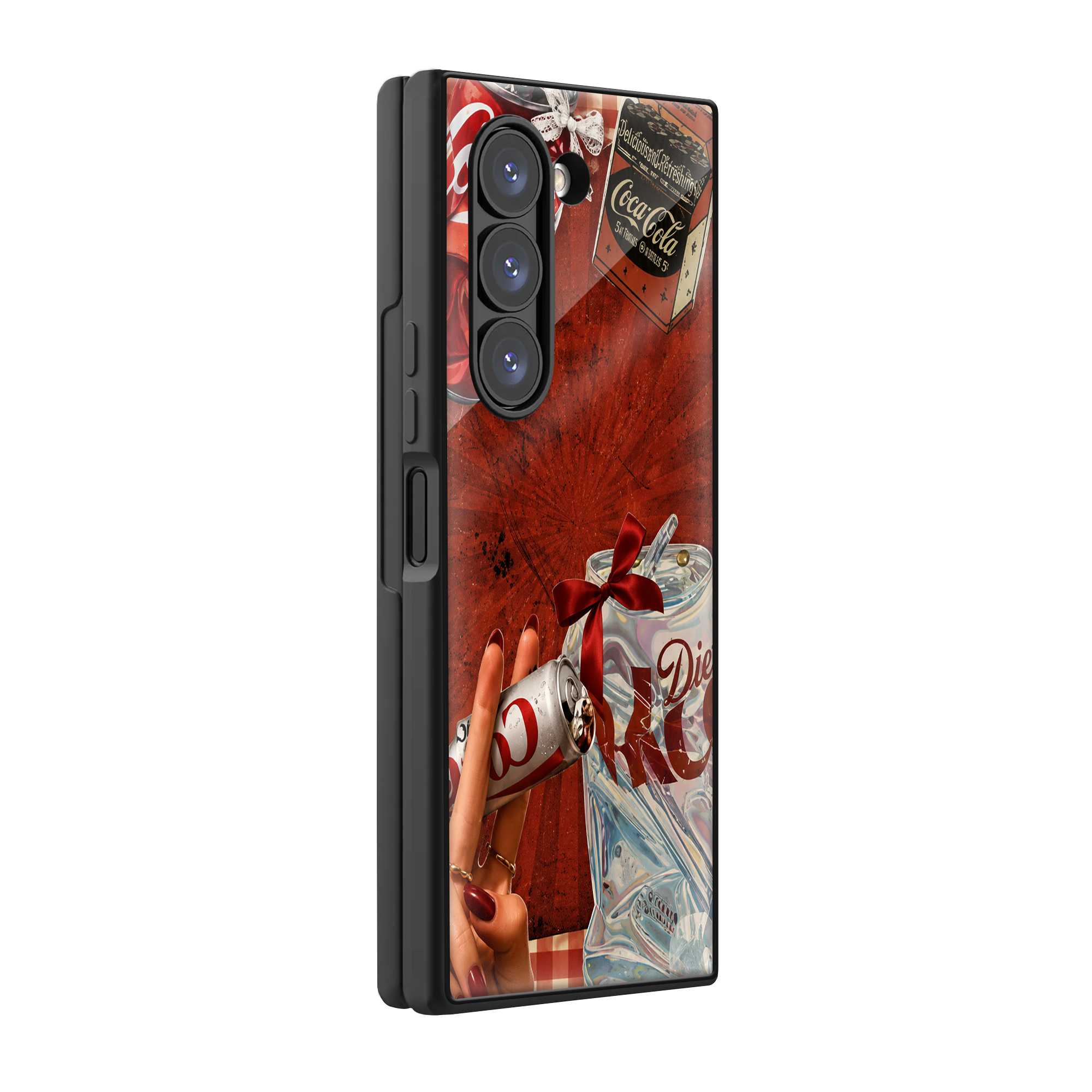 Coke Collage Samsung Z Fold Glass Case