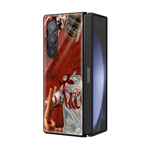 Coke Collage Samsung Z Fold Glass Case