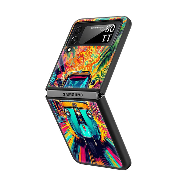 Color Ride Samsung Z Flip Glass Case