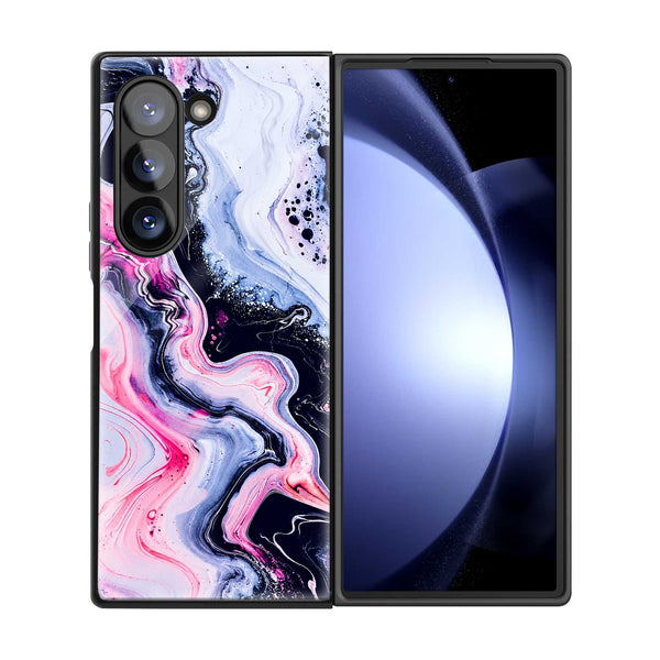 Colorful Marble Samsung Z Fold Glass Case