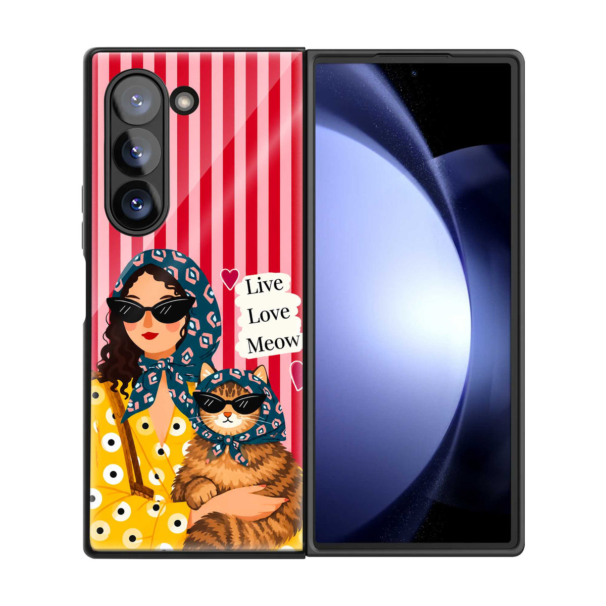 Cool Cat Club Samsung Z Fold Glass Case
